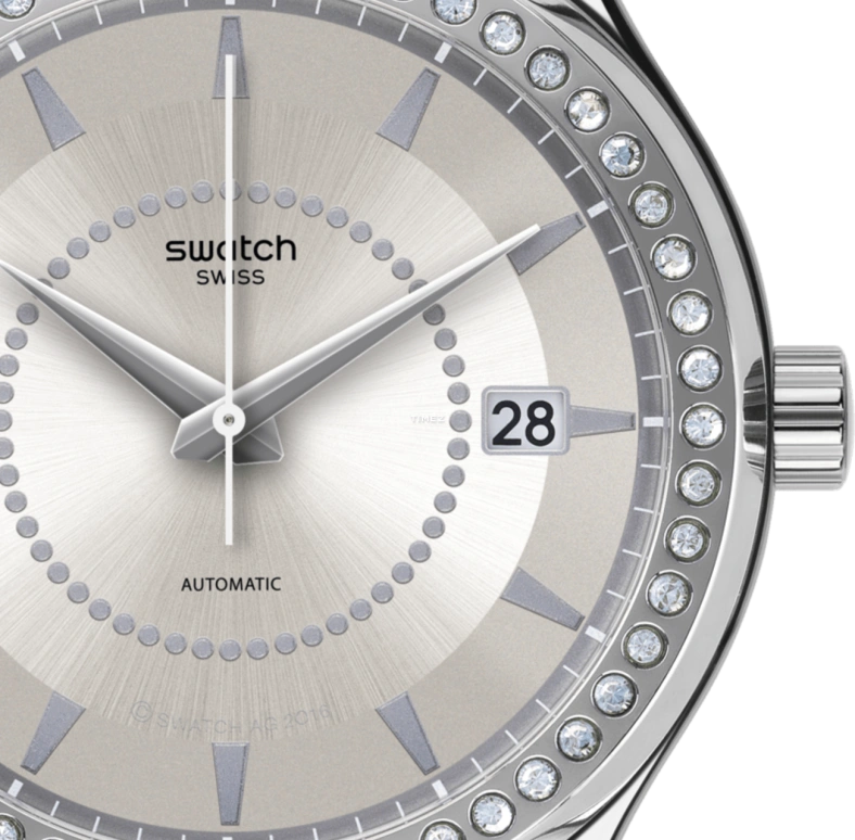 Swatch,IRONY 42mm,42mm,Stainless Steel,Grey,Automatic,Day,Sapphire,Crystal Glass,YIS406G