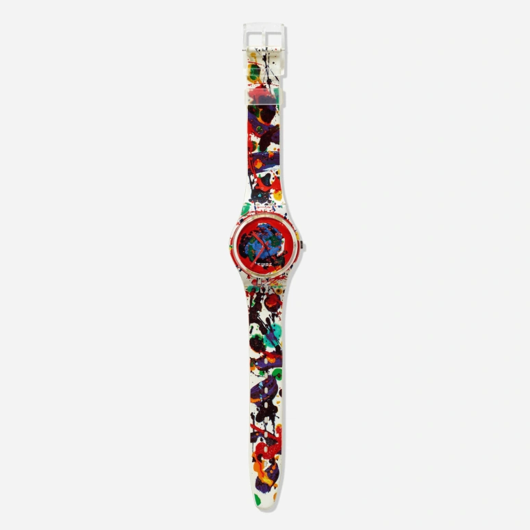Swatch,Other 34mm,34mm,Plastic,Multi-Color,Quartz,Sapphire,Crystal Glass,Tonneau,GZ123