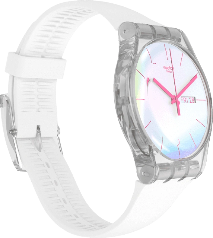 Swatch,Originals 41mm,41mm,Plastic,Blue,Pink,Sapphire,Crystal Glass,SUOK713