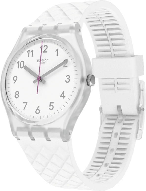 Swatch,Originals 34mm,34mm,Plastic,White,Quartz,Baton,GE286