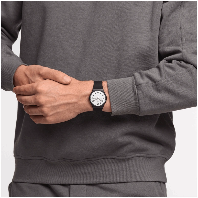 Swatch,Originals 41mm,41mm,Bio-sourced,White,Quartz,Date,Day,SO29B703