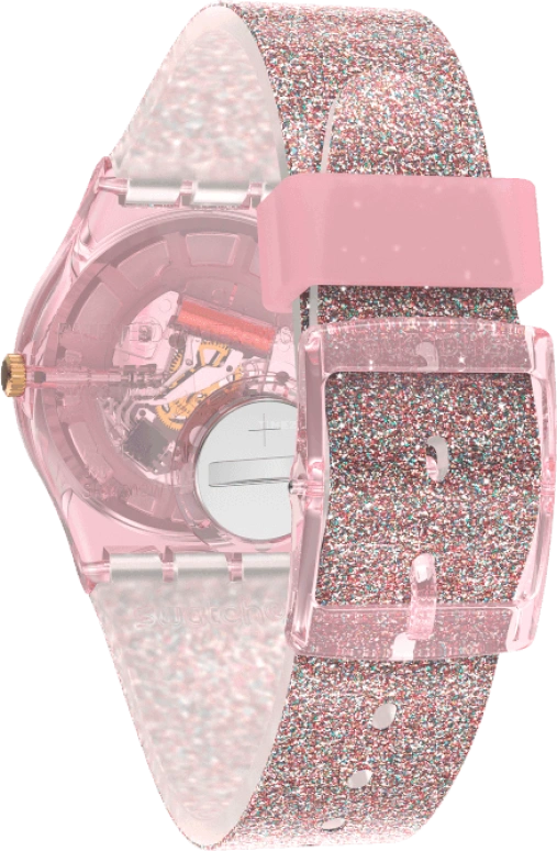 Swatch,Originals 34mm,34mm,Plastic,Pink,Sapphire,Crystal Glass,GP168