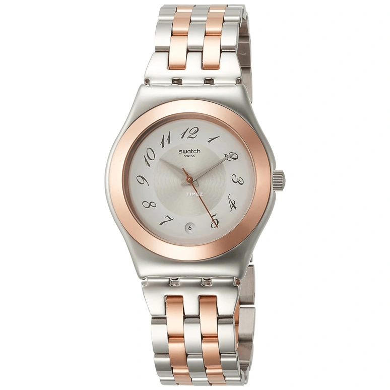 Swatch,IRONY 33mm,33mm,Stainless Steel,Silver White,Quartz,Day,Round,YLS454G