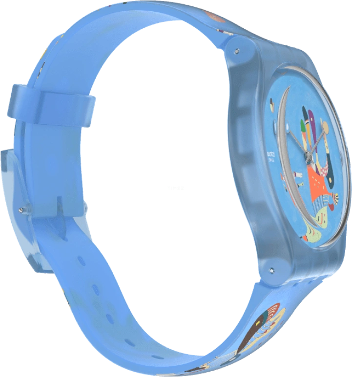 Swatch,Originals 41mm,41mm,Plastic,Blue,Quartz,Sapphire,Crystal Glass,Round,SUOZ342