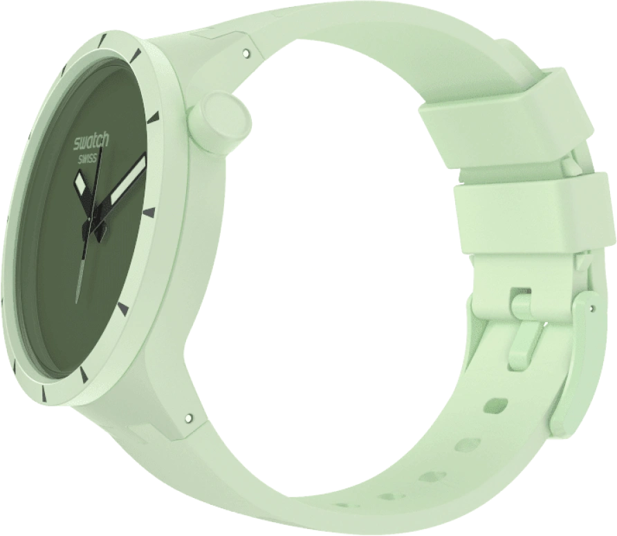 Swatch,THE BOLD 47mm,47mm,Bioceramic,Ceramic,Green,Quartz,Sapphire,Crystal Glass,Round,SB03G100