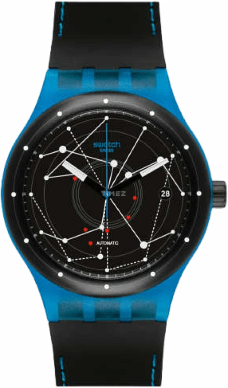 Swatch,Sistem 51 42mm,42mm,Plastic,Black,Automatic,Day,90hours,SUTS401