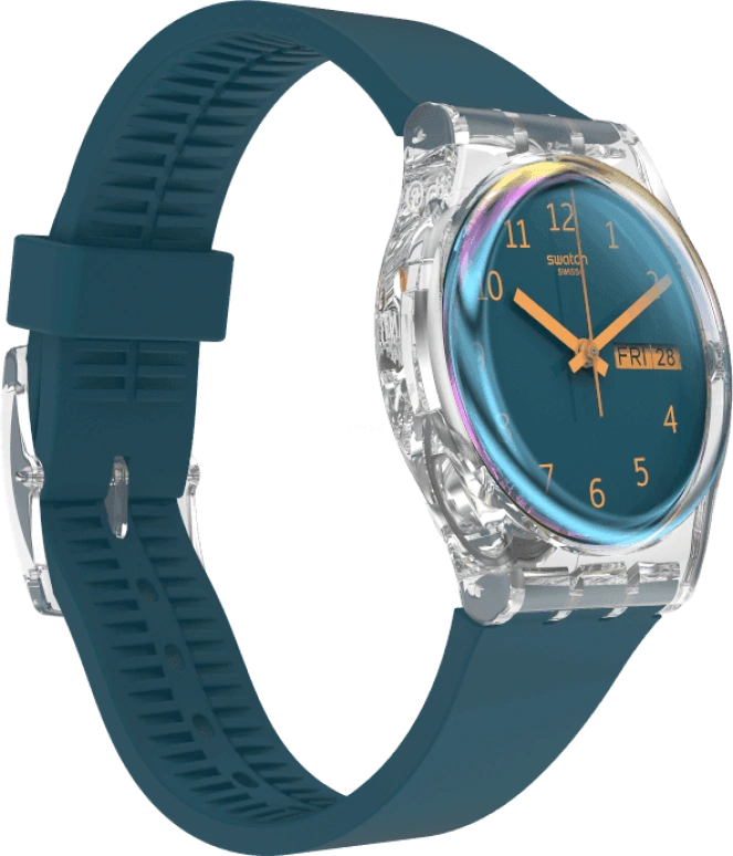 Swatch,Originals 34x39.20mm,34x39.20mm,Plastic,Coffee,Cyan,GE721