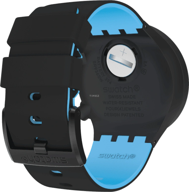 Swatch,THE BOLD 47mm,47mm,Plastic,Black,Sapphire,Crystal Glass,Closed,SB02B401
