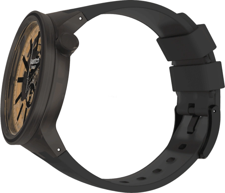 Swatch,THE BOLD 47mm,47mm,Plastic,Coffee,Brown,SO27B115