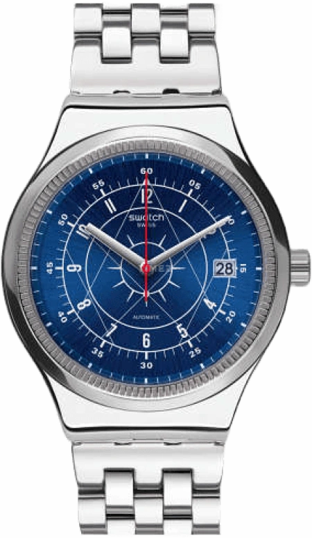 Swatch,Sistem 51 42mm,42mm,Stainless Steel,Blue,Automatic,Day,90hours,YIS401G