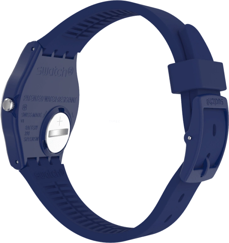 Swatch,Originals 34mm,34mm,Plastic,Blue,Sapphire,Crystal Glass,Closed,GN727