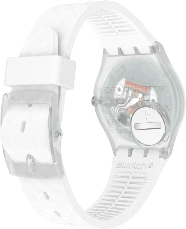 Swatch,Originals 34mm,34mm,Plastic,White,Quartz,Baton,GE286