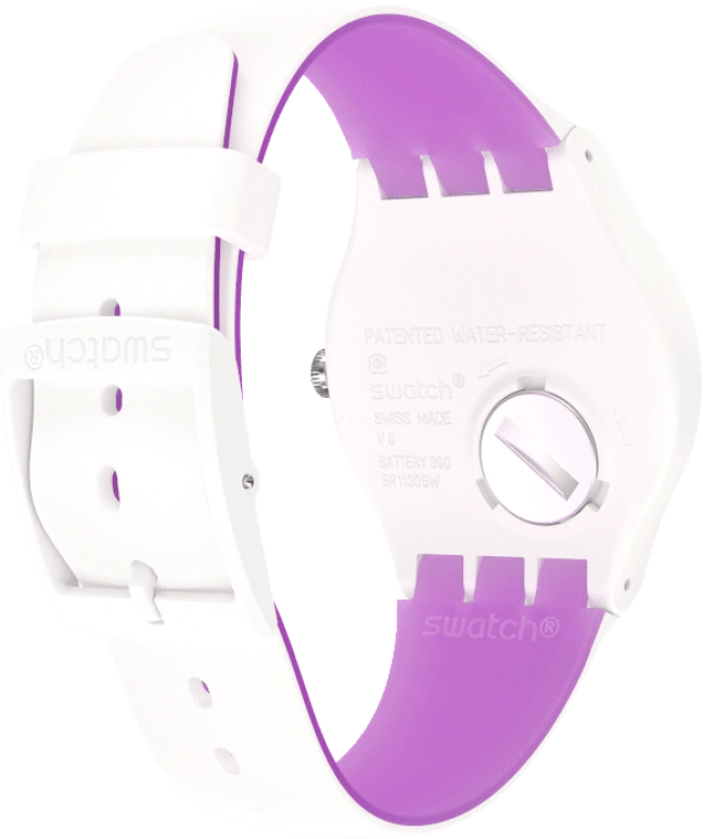 Swatch,Originals 41mm,41mm,Plastic,White,Sapphire,Crystal Glass,SUOW173