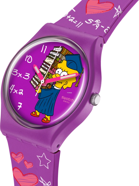 Swatch,Originals 34mm,34mm,Bio-sourced,Purple,Quartz,Sapphire,Crystal Glass,Round,SO28Z118