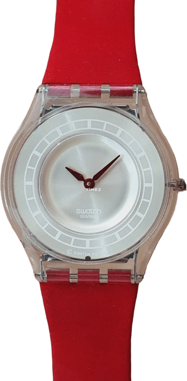 Swatch,Other 44.70mm,44.70mm,Plastic,White,Quartz,Tonneau,Transparent,SFK108