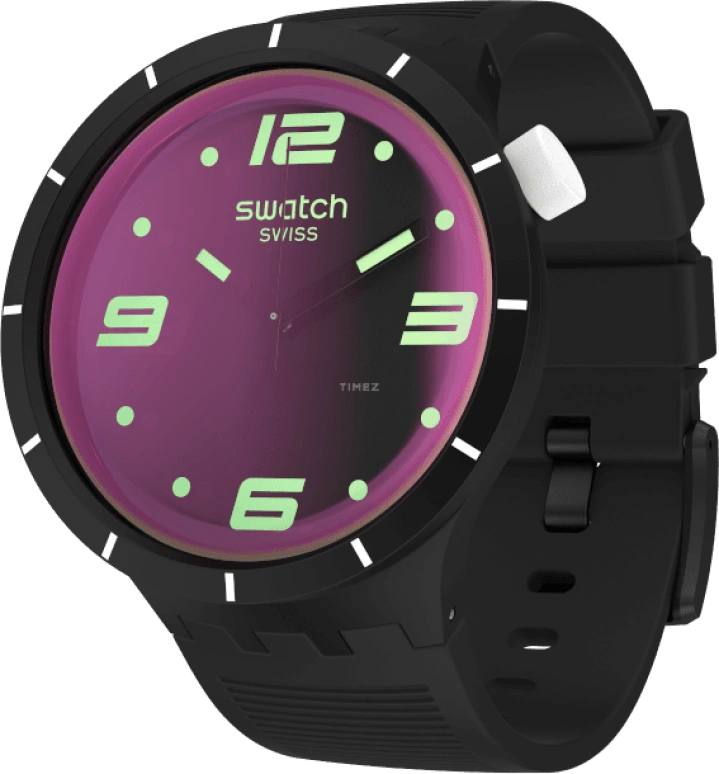Swatch,THE BOLD 47mm,47mm,Plastic,Gradient,Purple,Sapphire,Crystal Glass,SO27B119