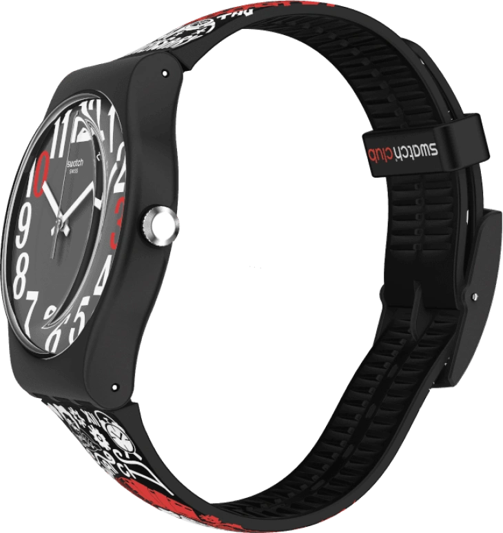 Swatch,Originals 41mm,41mm,Plastic,Black,SUOZ322