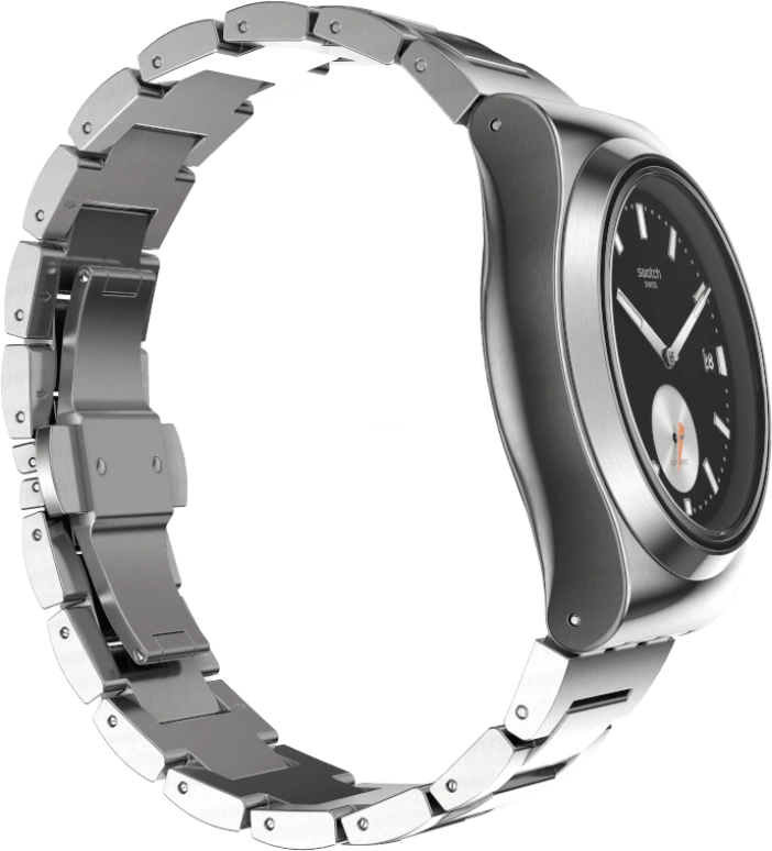 Swatch,IRONY 42mm,42mm,Stainless Steel,Black,Sapphire,Crystal Glass,Open,SY23S406G