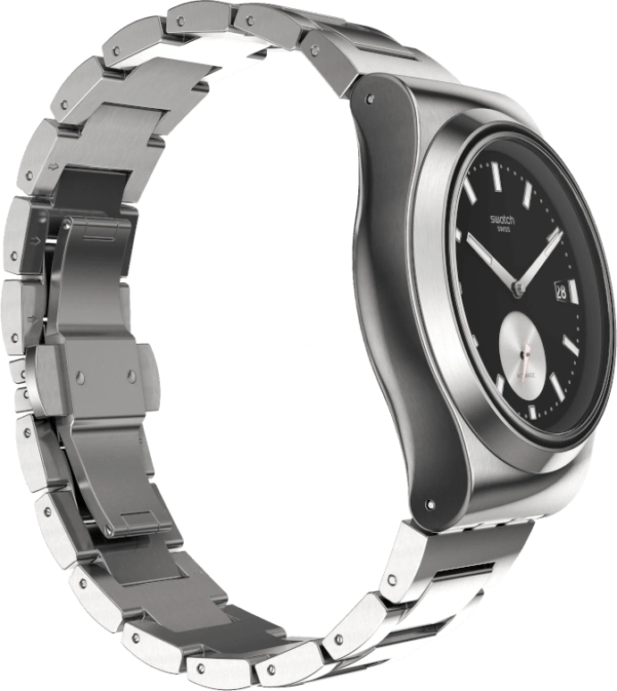 Swatch,IRONY 42mm,42mm,Stainless Steel,Black,Sapphire,Crystal Glass,Open,SY23S406G