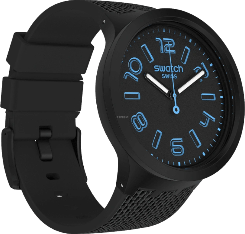 Swatch,THE BOLD 47mm,47mm,Plastic,Black,Sapphire,Crystal Glass,SO27B118