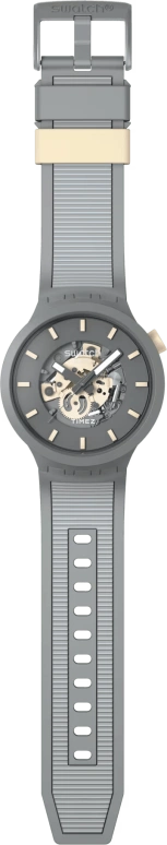 Swatch,THE BOLD 47mm,47mm,Bio-sourced,Grey,Skeleton,Quartz,Sapphire,Crystal Glass,Round,SB05M102