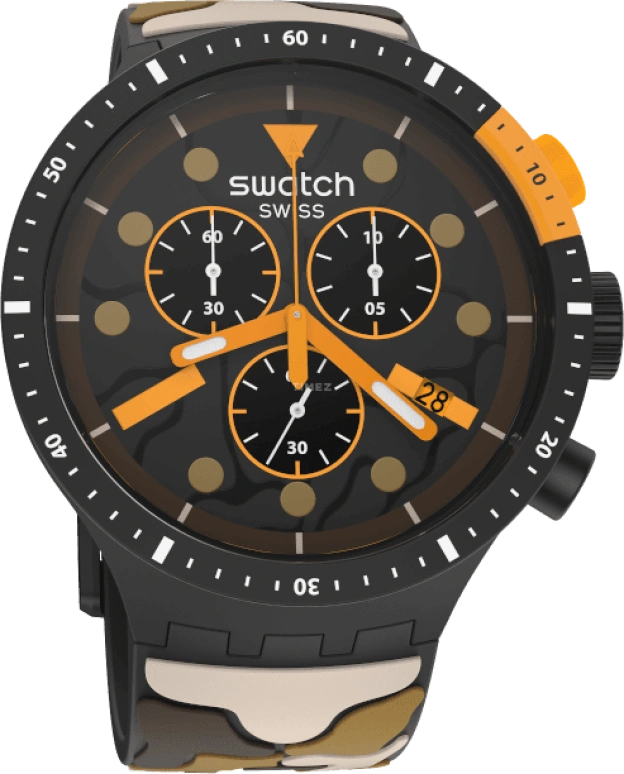 Swatch,THE BOLD 47mm,47mm,Plastic,Black,SB02B410
