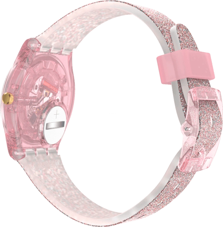 Swatch,Originals 34mm,34mm,Plastic,Pink,Sapphire,Crystal Glass,GP168