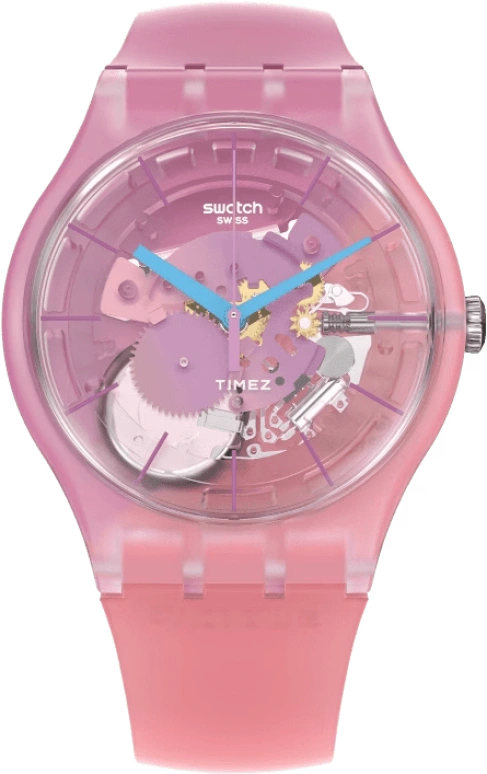 Swatch,Originals 41mm,41mm,Plastic,Transparent,Quartz,Tonneau,SUOK151