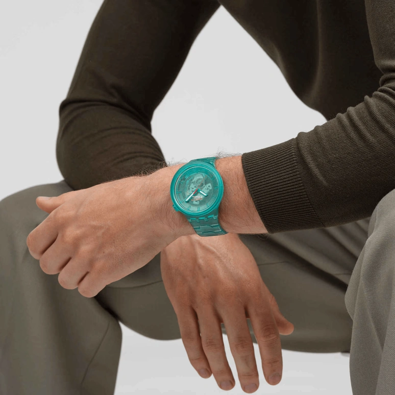 Swatch,THE BOLD 47mm,47mm,Bio-sourced,Green,Quartz,Sapphire,Crystal Glass,Round,SB05L101