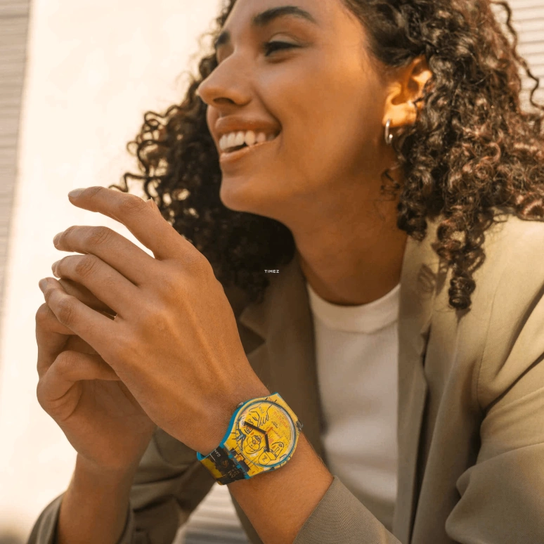 Swatch,Originals 41mm,41mm,Plastic,Yellow,Quartz,Sapphire,Round,SUOZ354