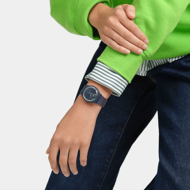 Swatch,Originals 34mm,34mm,Bio-sourced,Blue,Purple,Quartz,Round,SO28N117