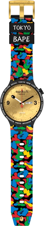 Swatch,Other 47mm,47mm,Plastic,Gold,Quartz,Date,Day,SO27Z708