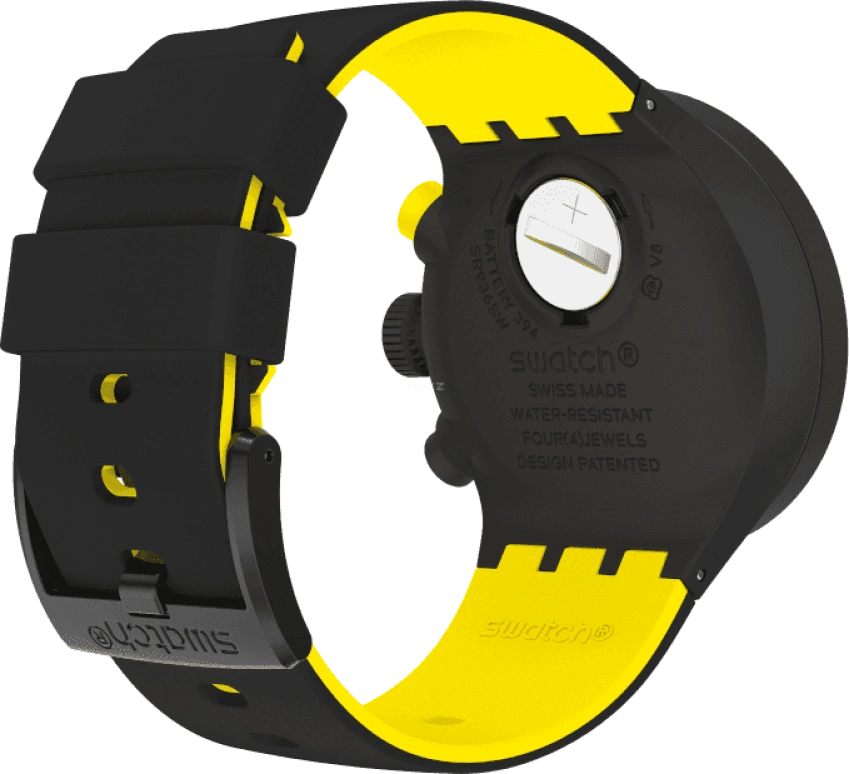 Swatch,THE BOLD 47mm,47mm,Plastic,Black,Sapphire,Crystal Glass,Closed,SB02B403