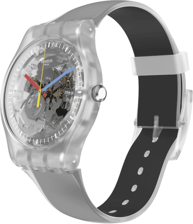 Swatch,Originals 41mm,41mm,Plastic,Skeleton,Quartz,Round,Transparent,SUOK157
