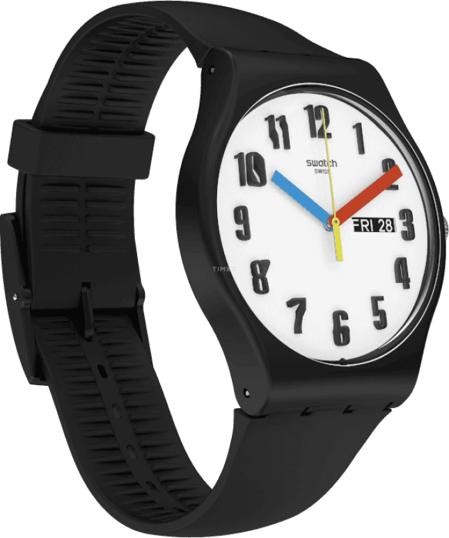 Swatch,Originals 41mm,41mm,Plastic,White,Quartz,Date,Day,SUOB728