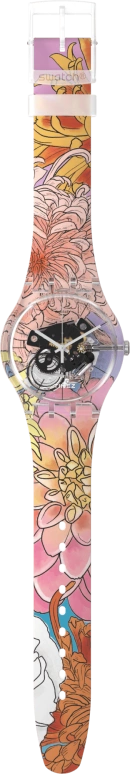 Swatch,Special Edition 41mm,41mm,Plastic,Pink,Multi-Color,Transparent,Quartz,Round,Transparent,SUOK144,SUOK144-056