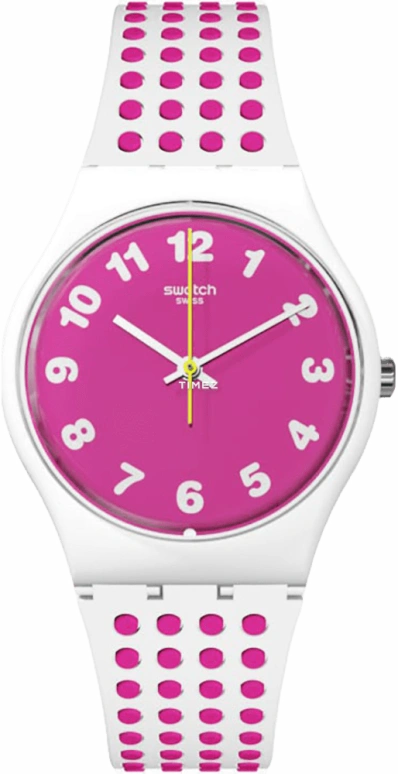 Swatch,Originals 34mm,34mm,Plastic,Pink,Quartz,Sapphire,Crystal Glass,Tonneau,GW190