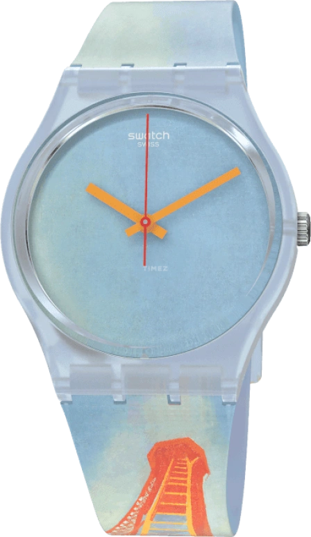 Swatch,Originals 34mm,34mm,Plastic,Blue,Quartz,Sapphire,Crystal Glass,Round,GZ357