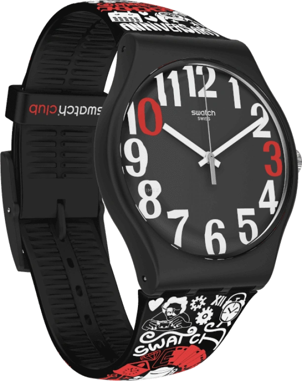 Swatch,Originals 41mm,41mm,Plastic,Black,SUOZ322