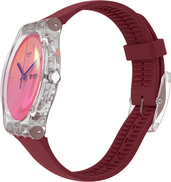 Swatch,Originals 41mm,41mm,Plastic,Pink,Sapphire,Crystal Glass,SUOK717