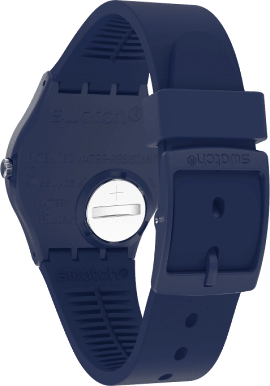 Swatch,Originals 39.20mm,39.20mm,Plastic,Blue,Sapphire,Crystal Glass,Closed,GN726