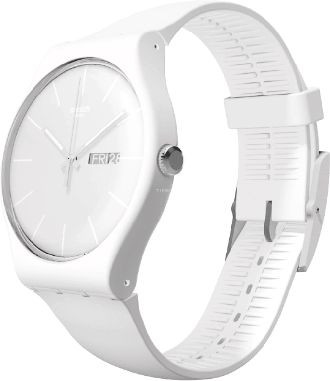 Swatch,Originals 41mm,41mm,Plastic,White,Quartz,Date,Day,SUOW701