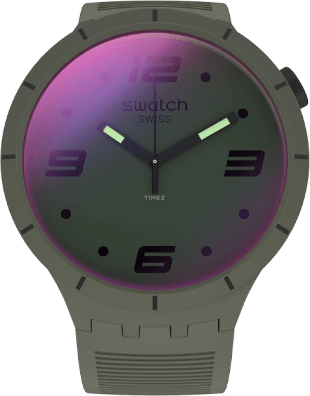 Swatch,THE BOLD 47mm,47mm,Plastic,Green,Sapphire,Crystal Glass,SO27M105