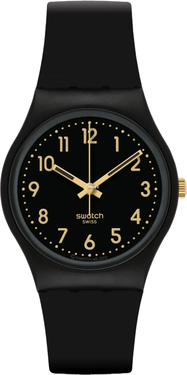 Swatch,Originals 34mm,34mm,Plastic,Black,Quartz,Round,GB274