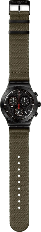 Swatch,Other 43mm,43mm,Stainless Steel,Black,Quartz,Chronograph,Day,YVB416