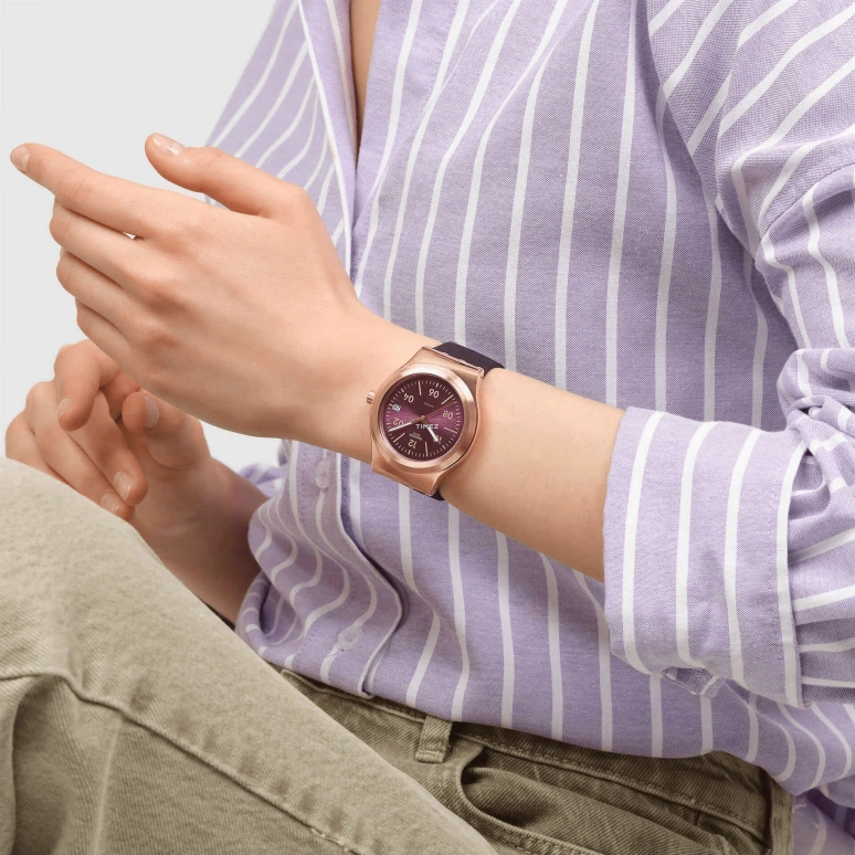 Swatch,IRONY 42mm,42mm,Stainless Steel,Wine Red,Automatic,Day,90hours,YIG401