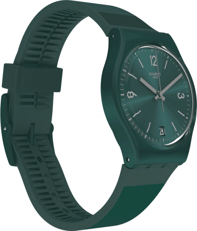 Swatch,Originals 34mm,34mm,Plastic,Green,Quartz,Day,Round,GG408