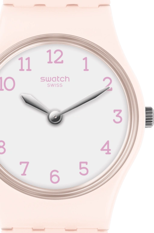 Swatch,Originals 25mm,25mm,Plastic,White,Quartz,Round,Pink,LP150