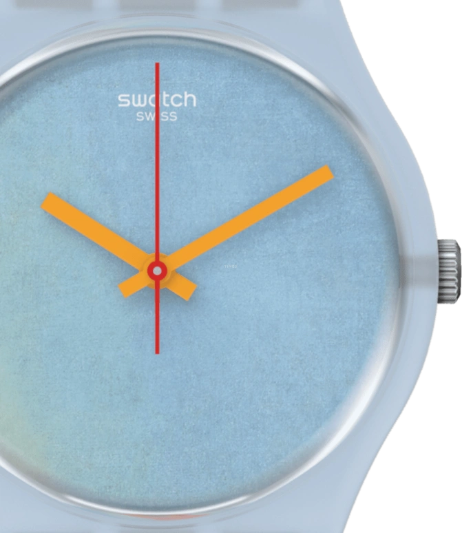 Swatch,Originals 34mm,34mm,Plastic,Blue,Quartz,Sapphire,Crystal Glass,Round,GZ357