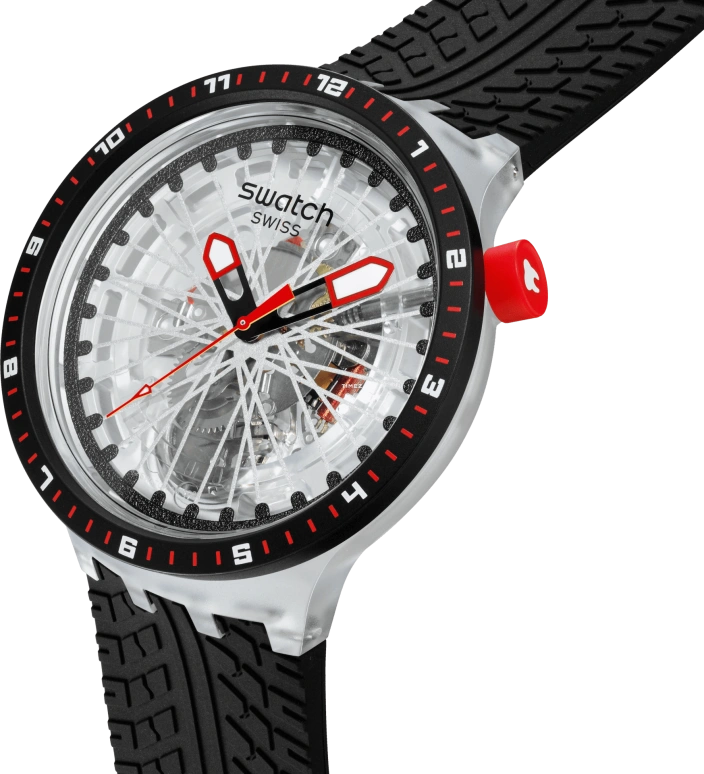 Swatch,THE BOLD 47mm,47mm,Bio-sourced,Transparent,Quartz,Round,Black,SB05K103